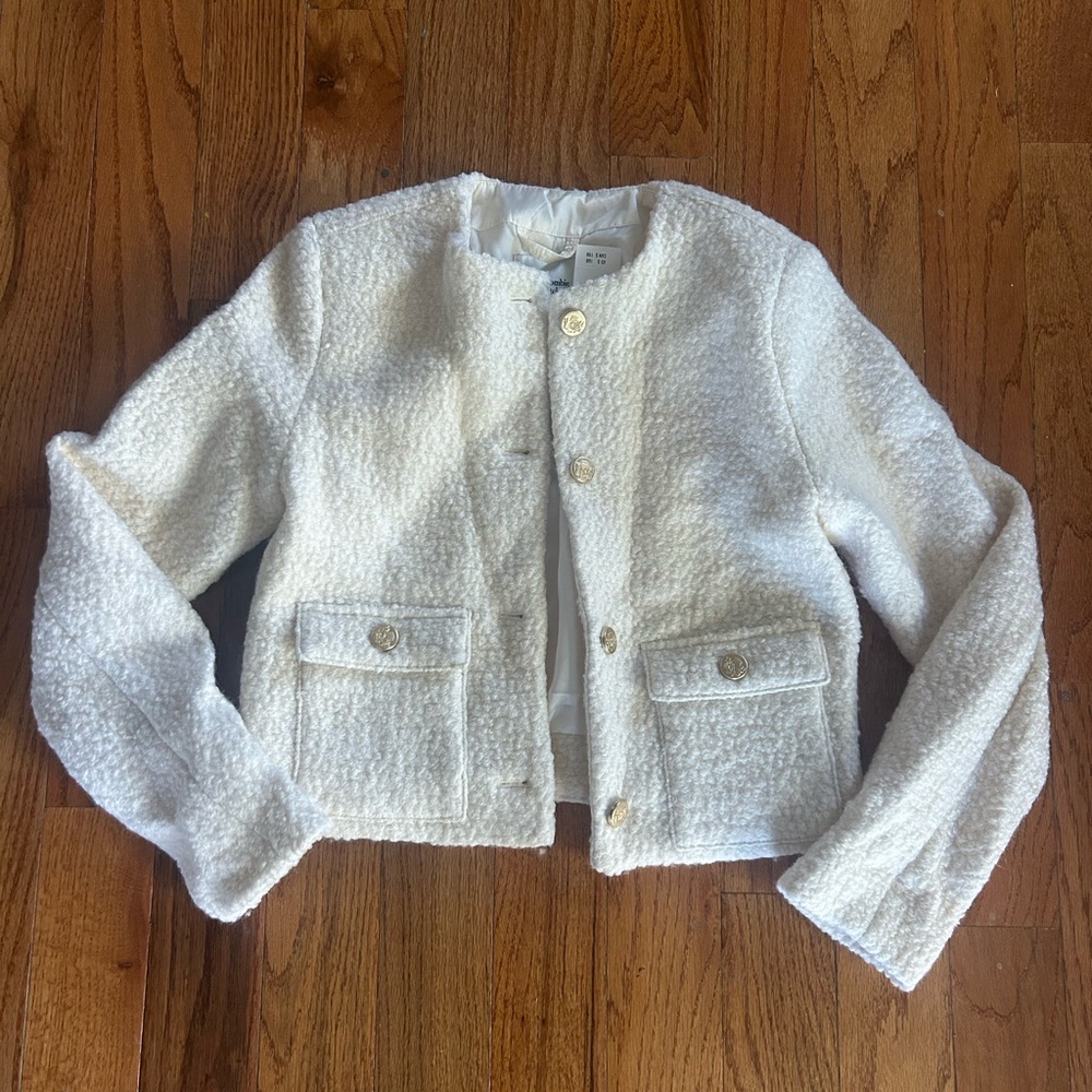 NWT Abercrombie Cream Textured Blazer (size Small)